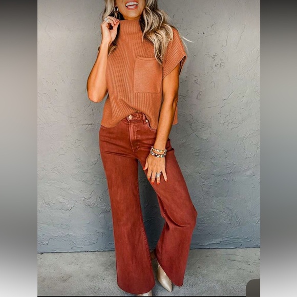 Classic Minimalist Pocket Cowl Neck Batwing Knitted Knit Top Sweater Green - Picture 16 of 16